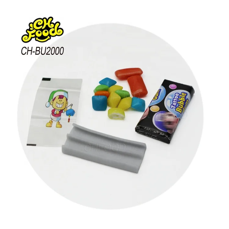Low MOQ Hot Selling Mini Square Chewing Gum with Tattoo Bubble Gum for Kids Halal Candy Sweets Snack Food