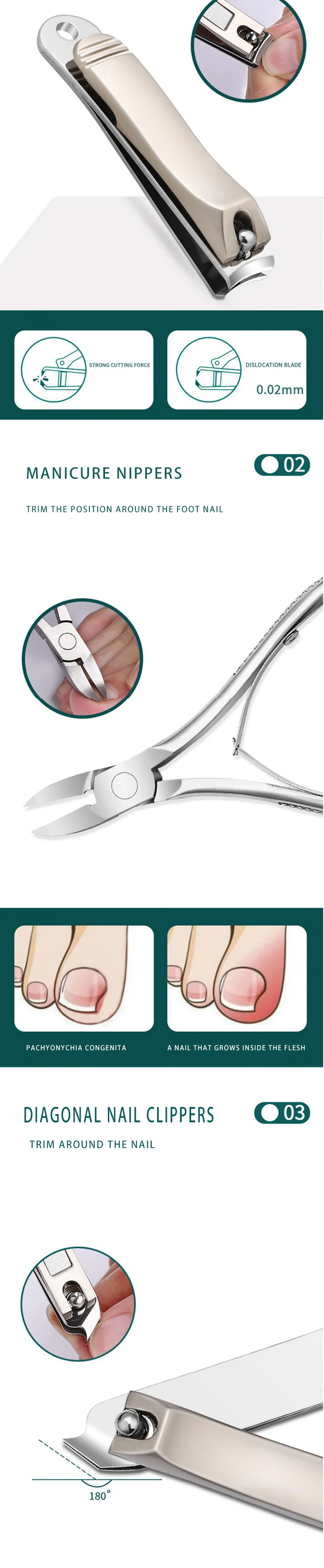 product high quality custom logo travel manicure set pedicure tools 8 pcs nail clipper set-3