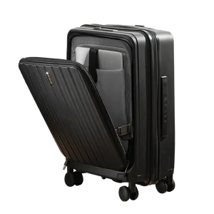 Bubule Citi Trends Modern Carry-On 3-Piece Luggage Set with 4 Spinner Wheels TSA Lock Aluminum Trolley PP & Polyester Materials