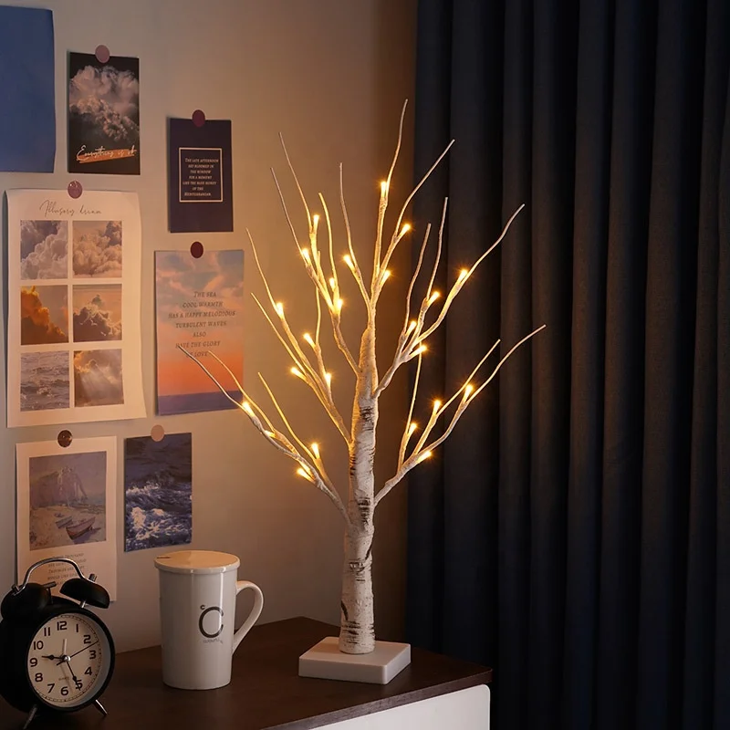 Shining LED Table Lamp Artificial Fairy Light Tree With 24 LED Decorative Bonsai Tree Lamp DIY Gifts for Easter Decorations