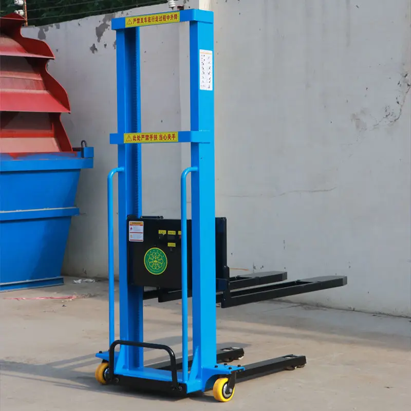 1 Ton Portable Electric Forklift Truck-Mounted Self-Propelled Climbing Self-Unloading Transport Solid Tire Two-Stage 1200MM Fork supplier