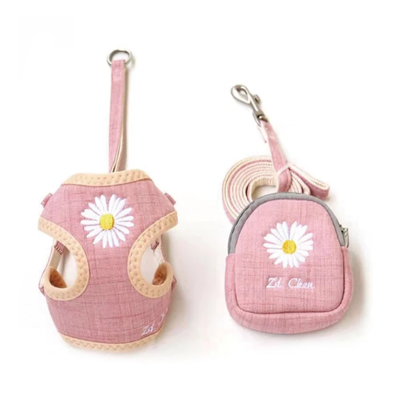 Sewing Crochet Pattern Mesh Pet Dog Vest Leash Small Bag