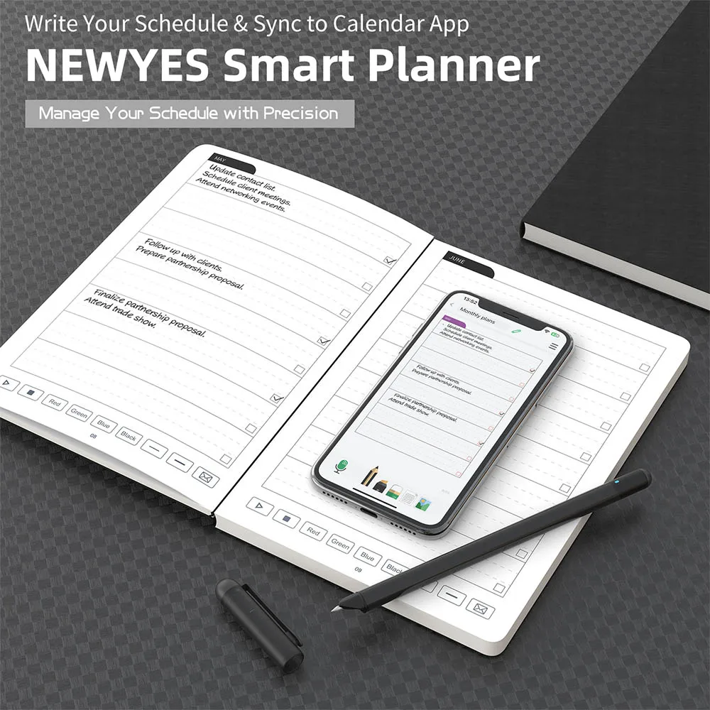 NEWYES Syncpen 4 Smartpen Set - Digitaler Stift Mit Notizbuch Für IOS & Android