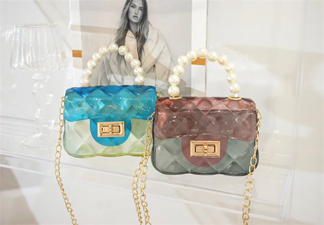 Mini Chain Strap Messenger Purses Fashion PVC Jelly Bags Women Handbags For Young Ladies