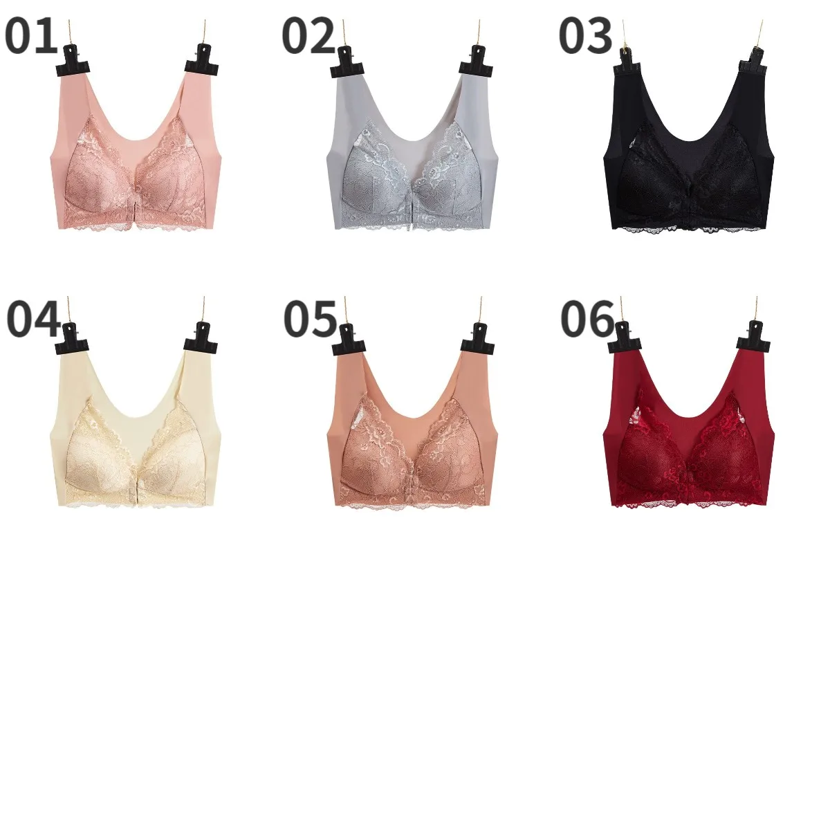Ff1746 Plus Size Lace Sport Bra Bralettes Women Stretch Full Coverage