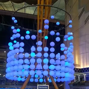 Design Lights for Large-scale Installations in Shopping Malls and Airports Dmx 3d Led Lift Ball System Kinetic Light