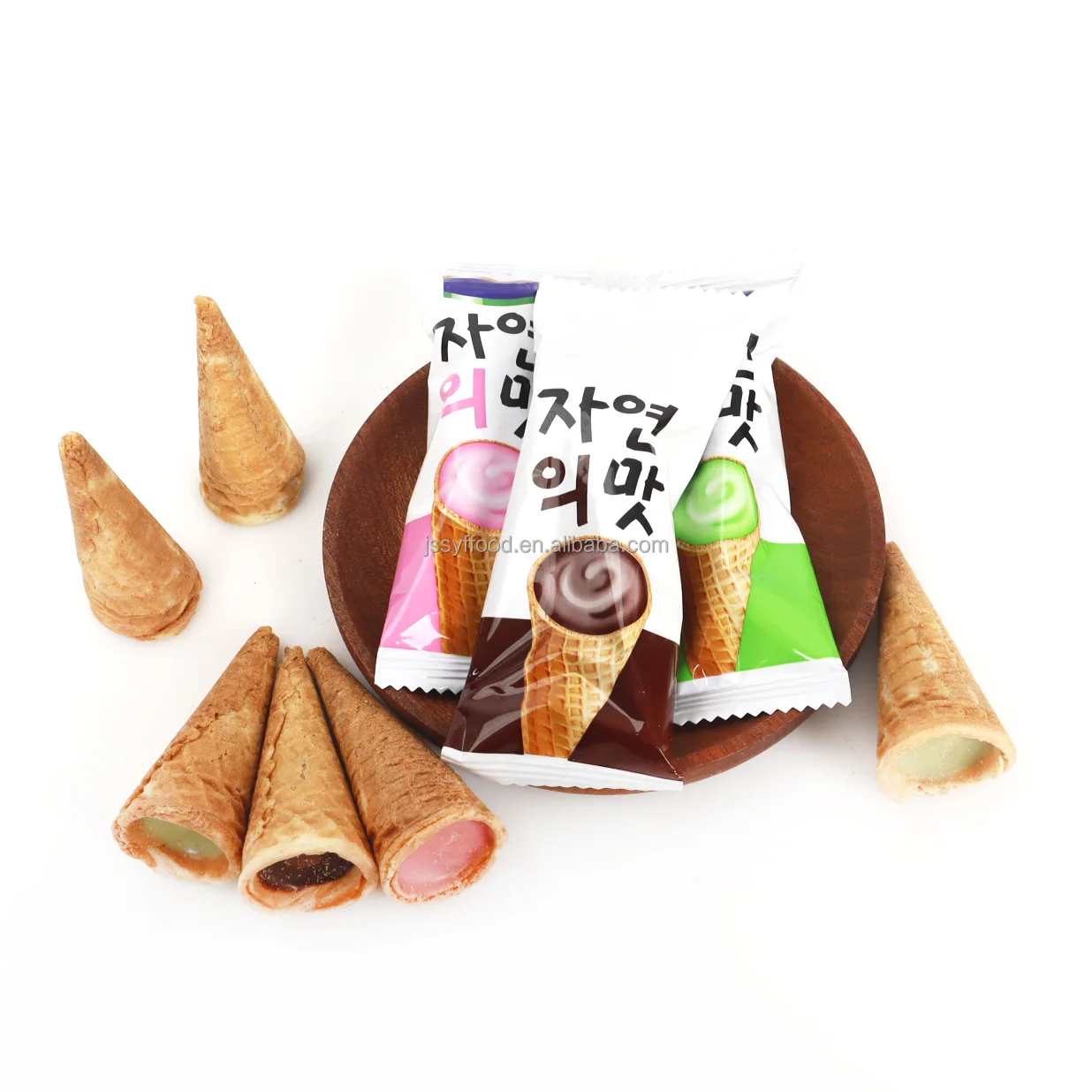 Chocolate Manufacturer Custom Personal Label Sauce Filled Ice Cream Cone Korea