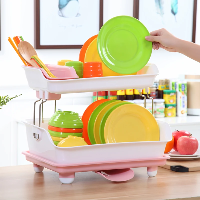 2-tier Kitchen Dish Rack Organize Dry Dishes Efficiently