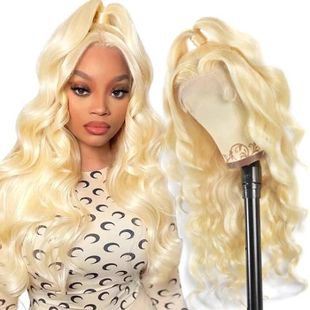 613 Lace Front Wigs Human Hair 13x4 Blonde Straight HD Transparent Frontal Wigs Pre Plucekd with Baby Hair Glueless Wig