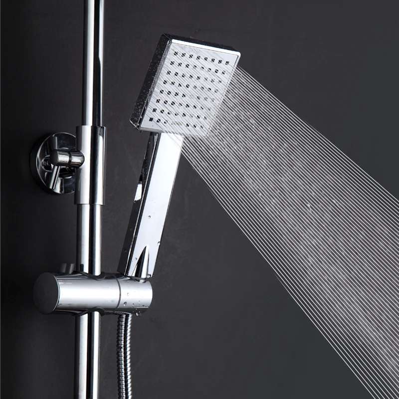 Hand Shower Head Single Function High Pressure Hand Shower Stick Square
