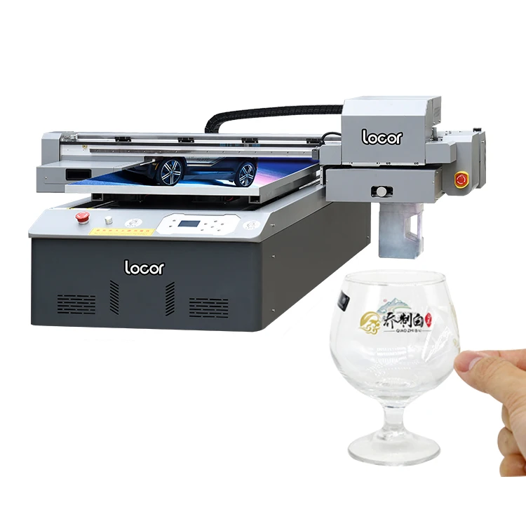 Планшетный принтер Locor A1 UV DTF 6090 Широкоформатная машина для печати на стеклянных бутылках и подарочных коробках с лаком