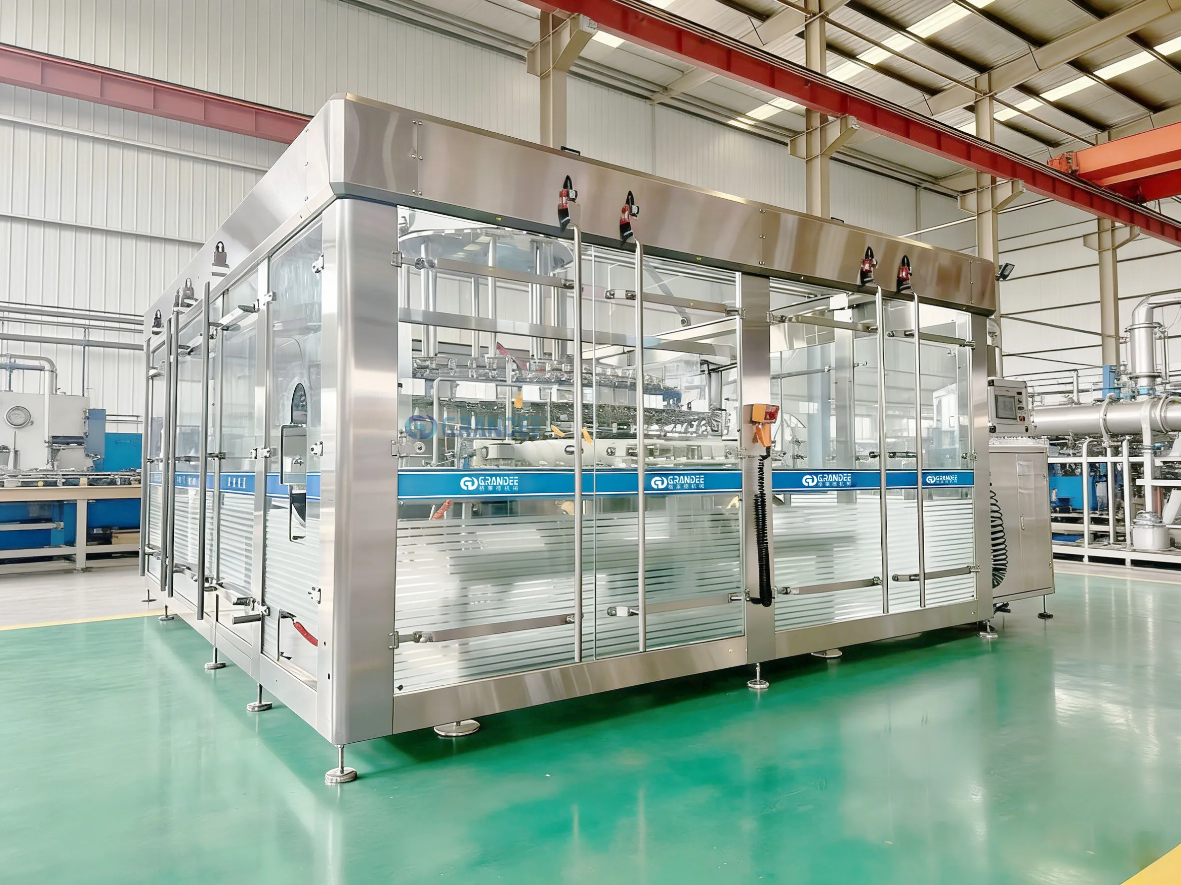 product high speed automatic spray glass bottle rotary mechanical valve cleaner washing rinsing dripping machine-3