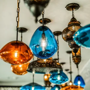 Engineering Chandelier of Dubai Resort Hotel Glass Chandeliers Light Turkish Moroccan Pendant Light Handmade Mosaic Glass Lamps