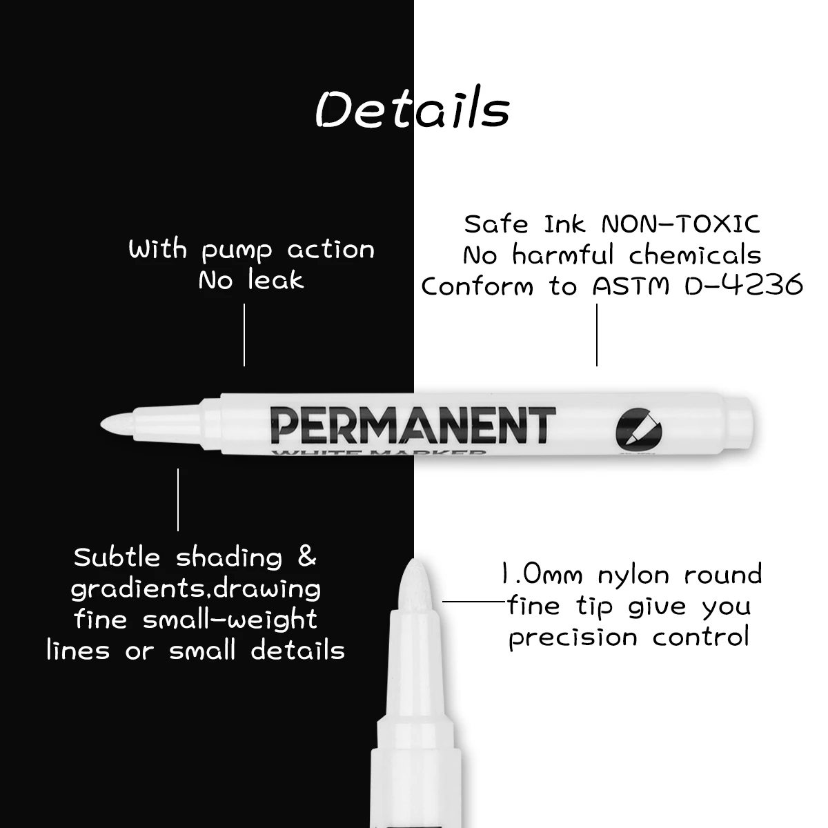 Быстросохнущие художественные маркеры Golka Doodle белый водостойкий маркер на масляной основе