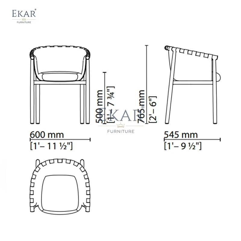 product luxurious modern leather armchair sleek dining chair with elegant metal base for kitchen home office hotel or school-66