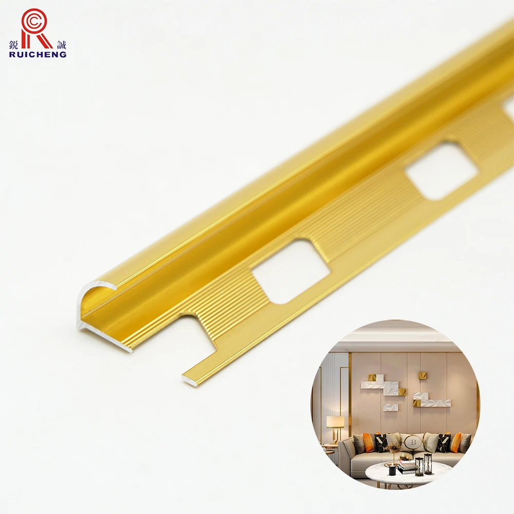 Modern Aluminum Tile Trim Edge Protector for Bathroom & Kitchen Metal Tile Molding for Floor and Wall for Apartments