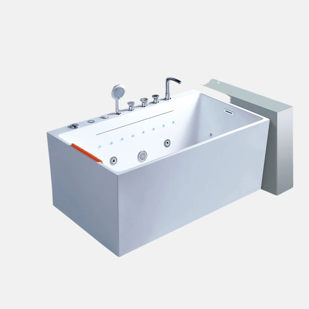 Factory Direct Free Standing Elegant Design Acrylic Massage Bathtub Custom Color Optional Sizes Bath with Good Price