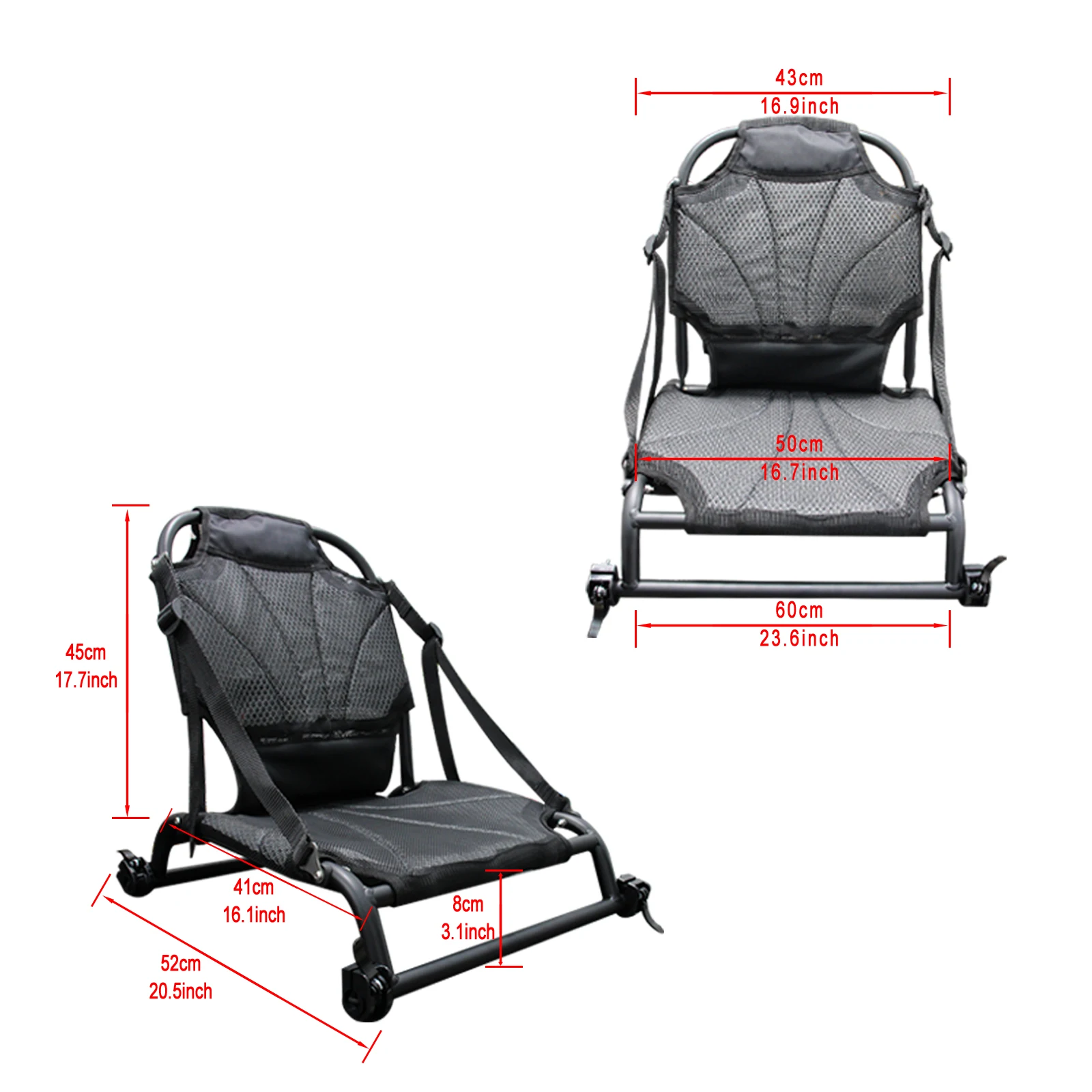 Canoe Fishing Kayak Seat Deluxe Backrest Aluminum Kayak Seat Kayak