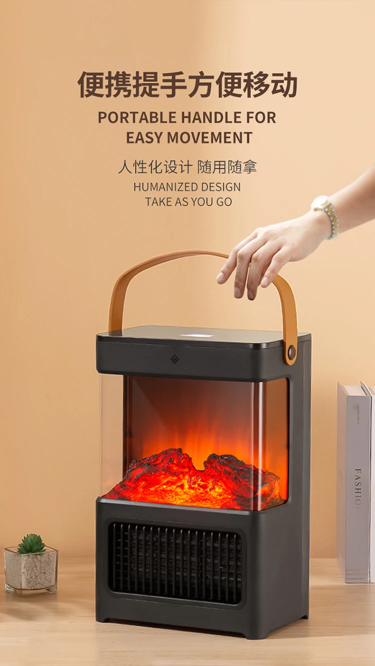 Fireplace Electric Heater Flame Warm Blower Fan Portable Desktop Household Home Heating Stove Radiator Flame Warmer Machine