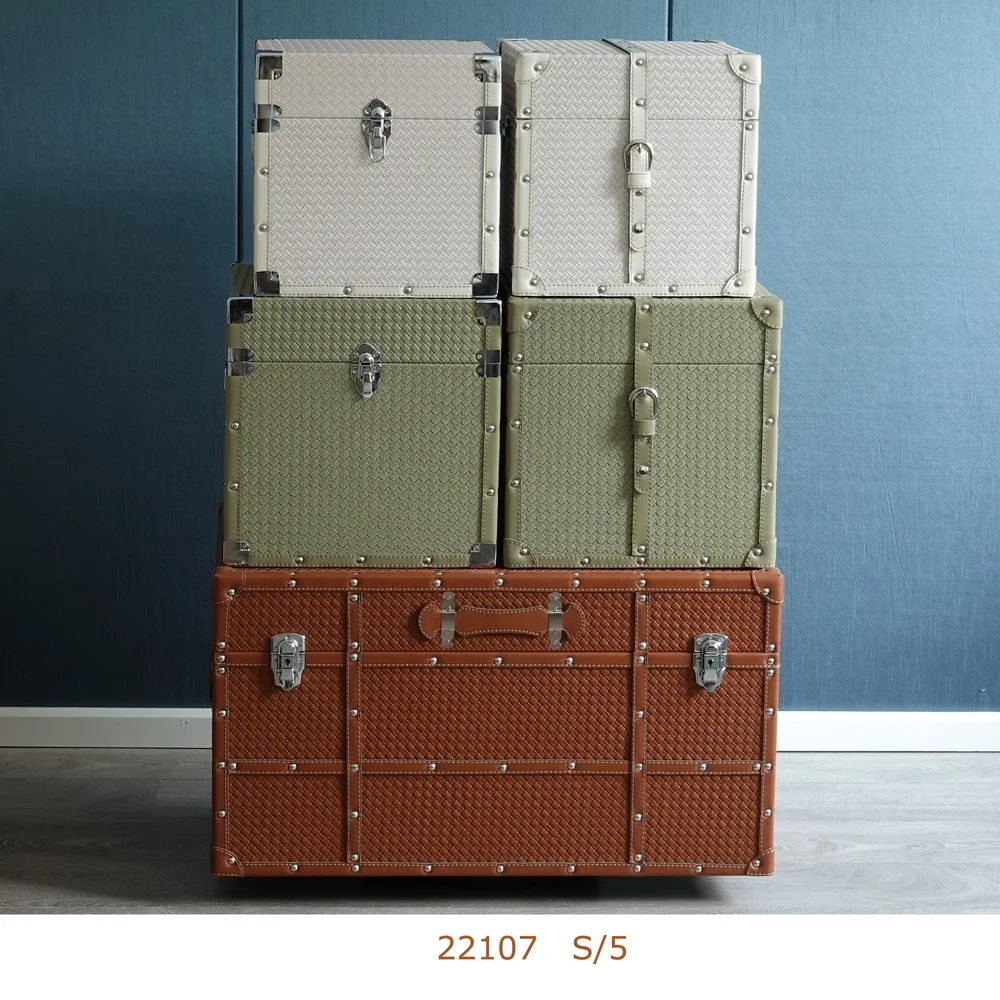 Large Wooden Storage Trunk Boxes Set For Home Decorative Storage Buy
