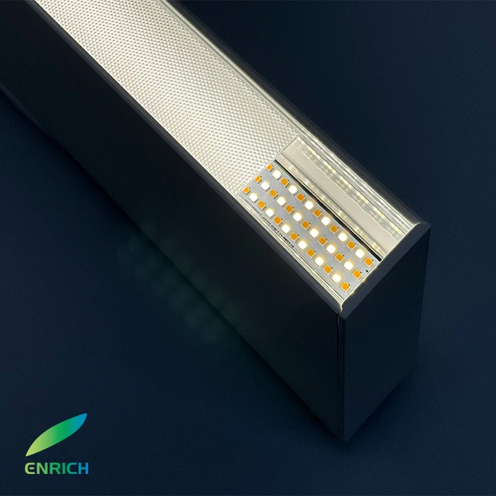 Modern Aluminum LED Ceiling Linear Pendant Light 50*100mm for Gym Hotel ...