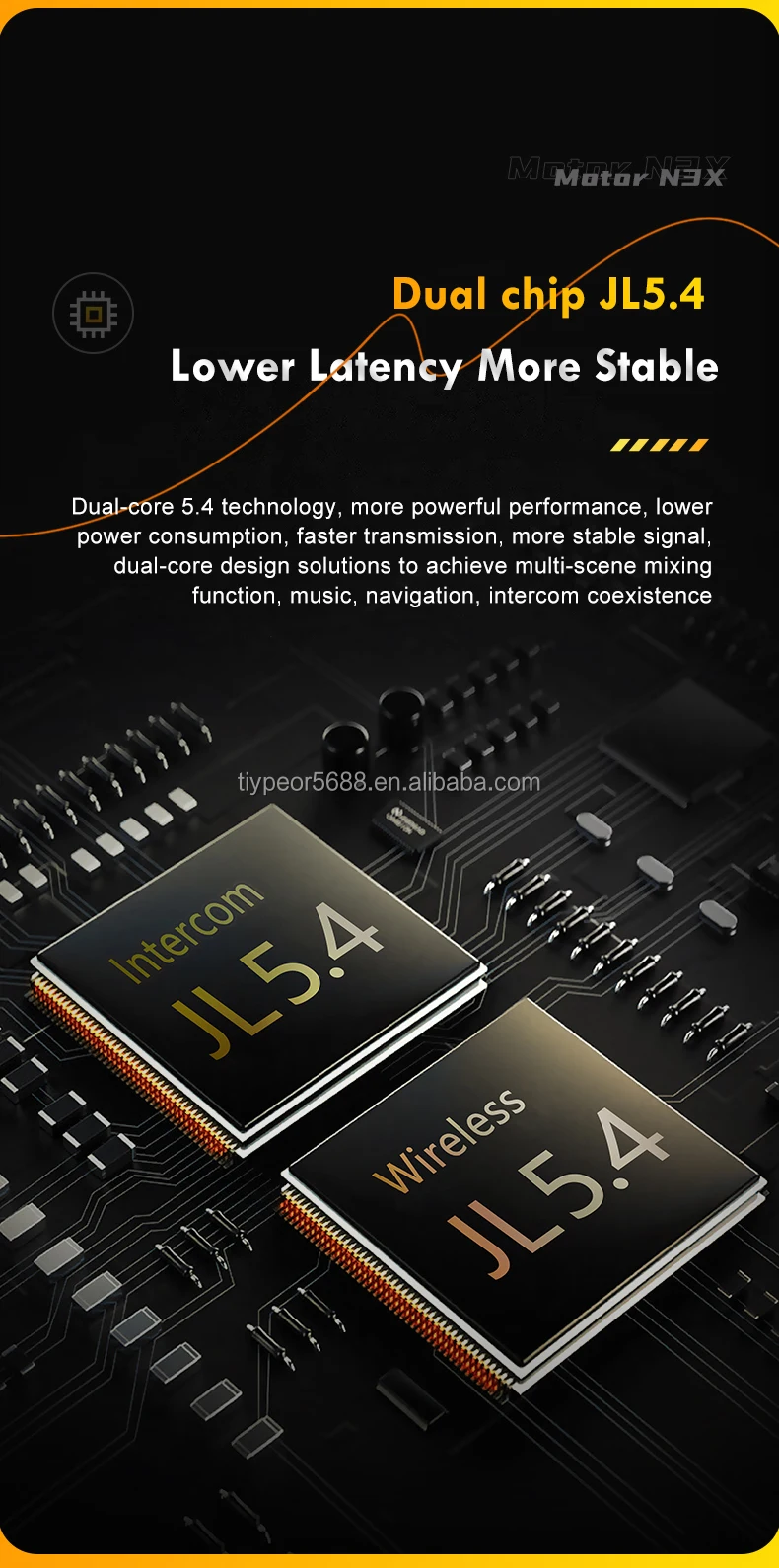 product tiypeor waterproof dustproof for bluetooth helmet headset with noise reduction music mixing and intercom sharing for motorcycles-6