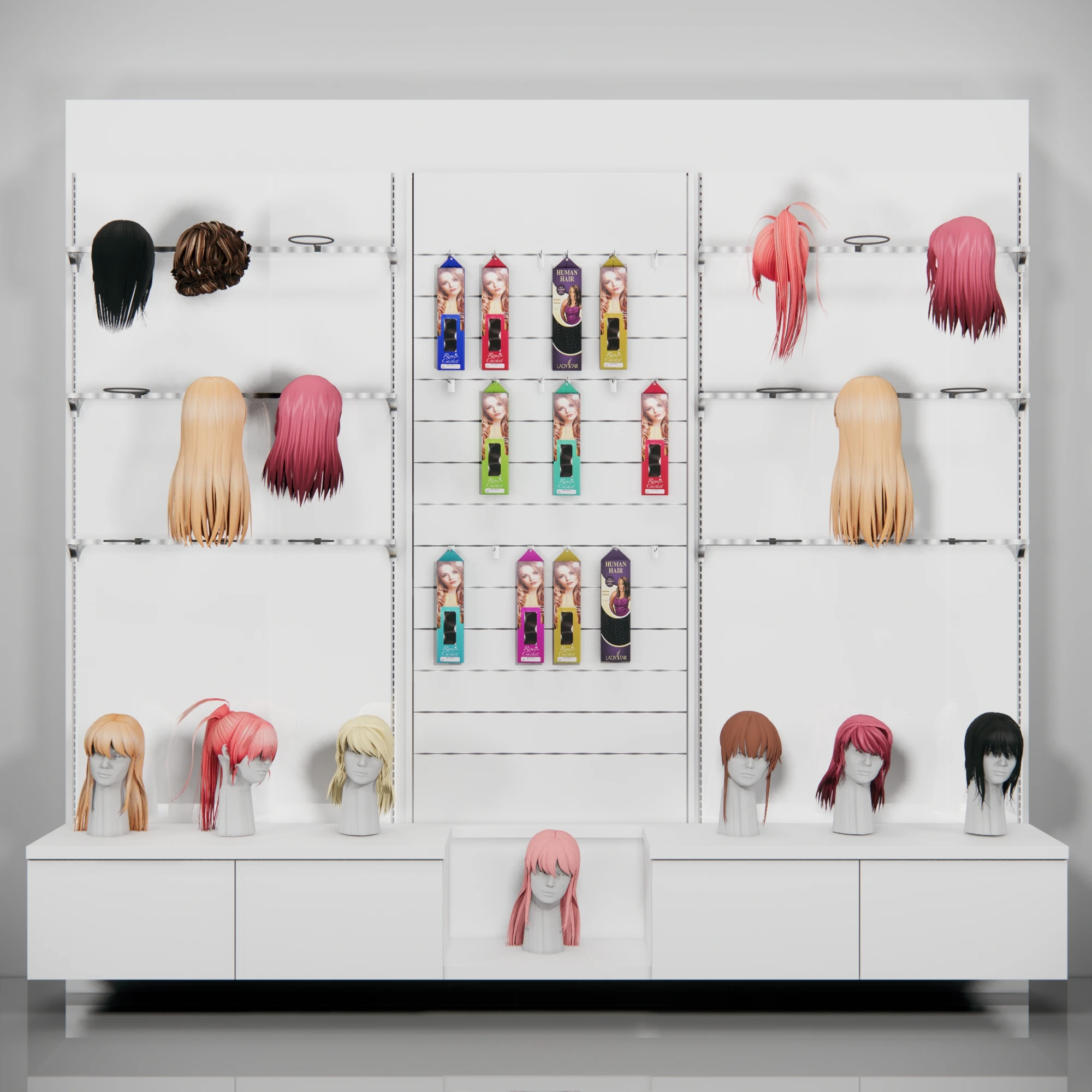 Modern Wig Shop Design Beauty Suppliers Store Hair Salon Showroom