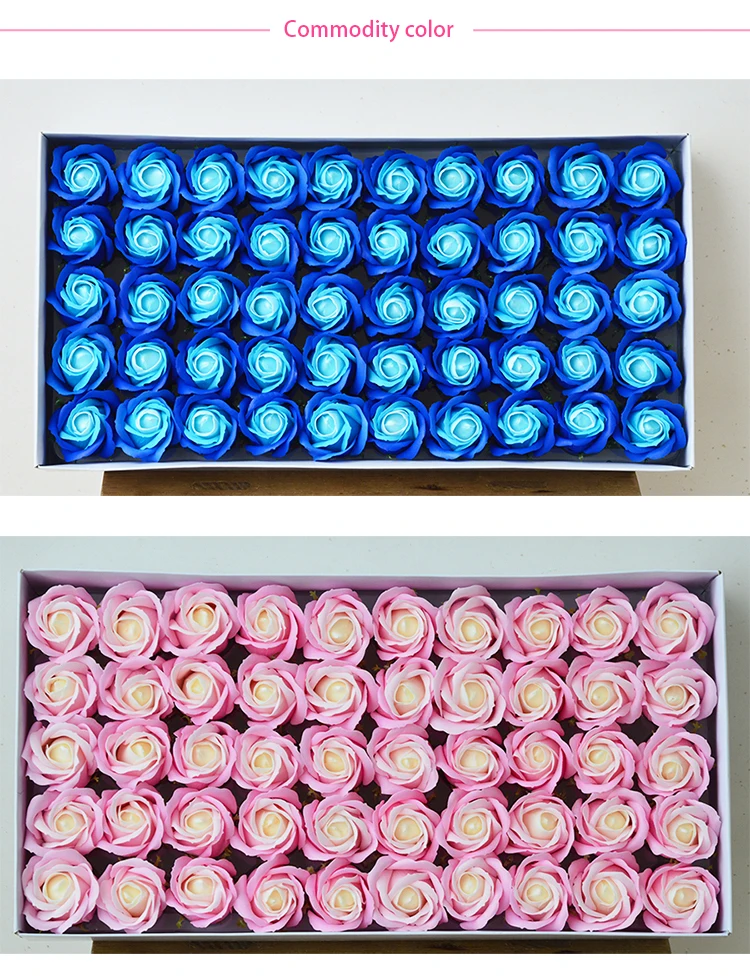 Wholesale Artificial Rose Flower Soap 50pcs Diy 3 Layer Soap Flower
