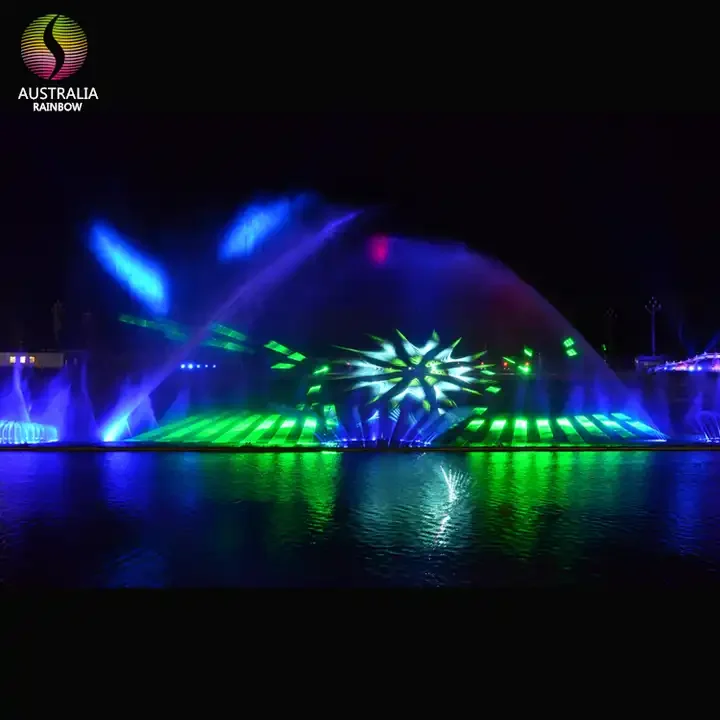 New Popular Straight Water Column Projection Movie Outdoor Dancing 3D Hologram Projection Water Fountain for Pool Decoration