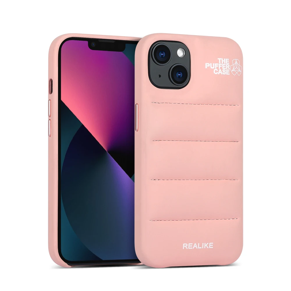 The Puffer Phone case Down Jacket OEM Puffer Cotton Down Jacket Phone Cover for iPhone 11 12 13 14 with Metallic Key