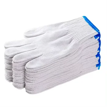 Wholesale cheap white simple work gloves cotton hand gloves for industry