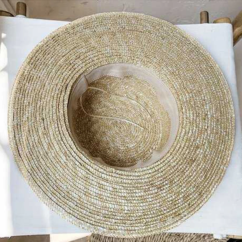 Topi Jerami Pita Ikat Tepi 9cm Topi 