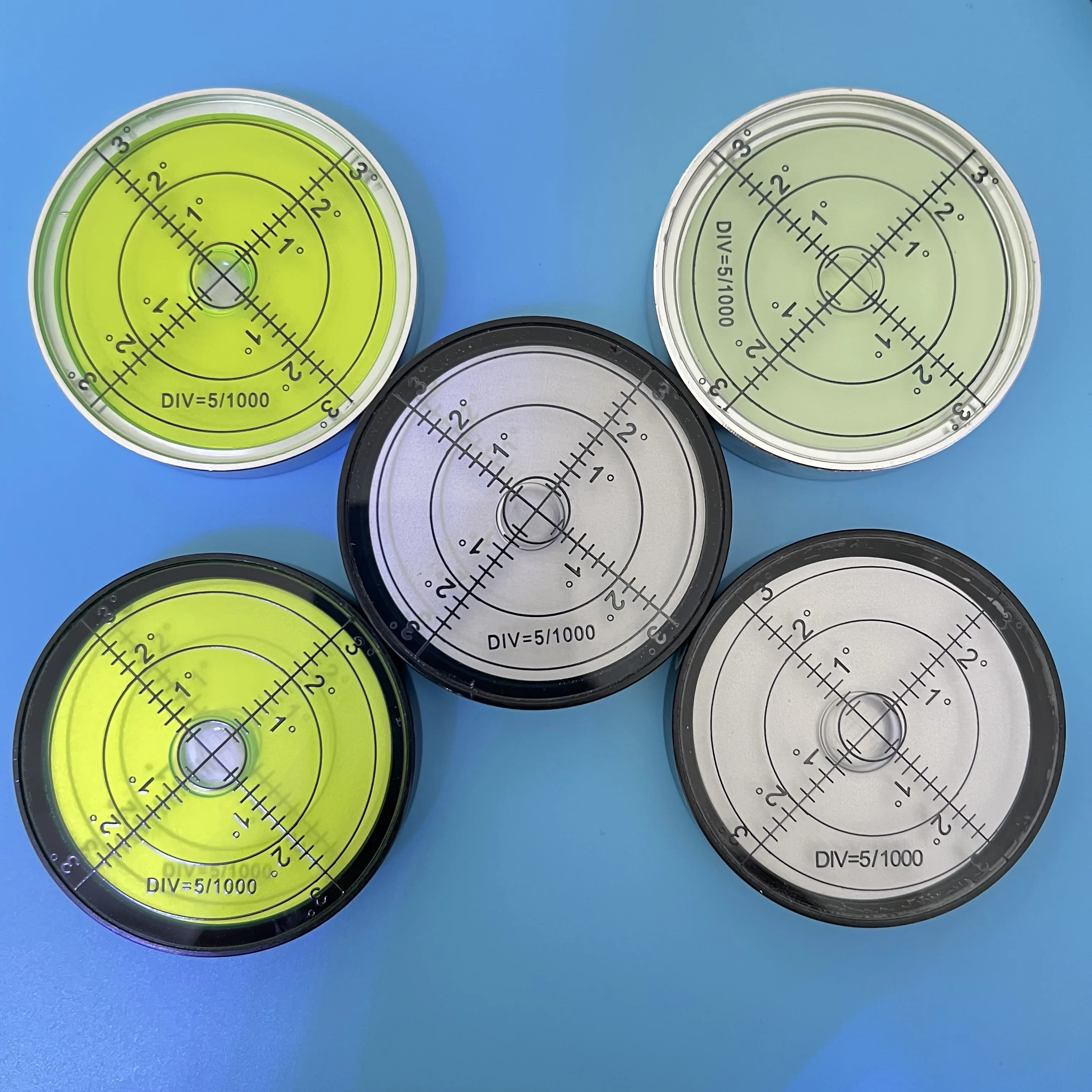 TEBAK High Accuracy Screw Bullseye Metal Colorful Flange Aluminum case Shell Bubble Level Scope With Hole