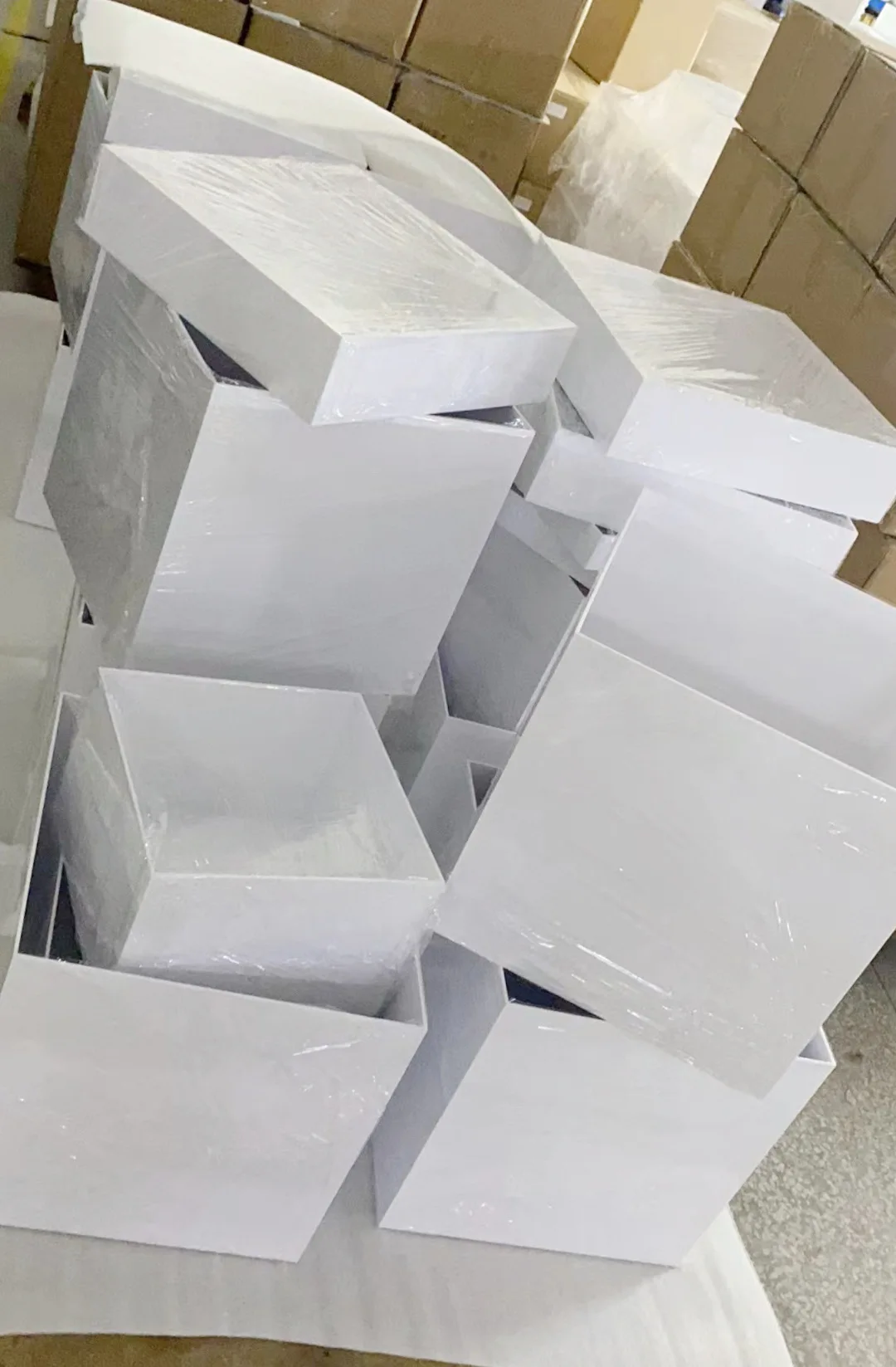 Acryl Würfel Display Etagere Stapelbare Buffet Aufsteller Großhandel Weiße Runde
