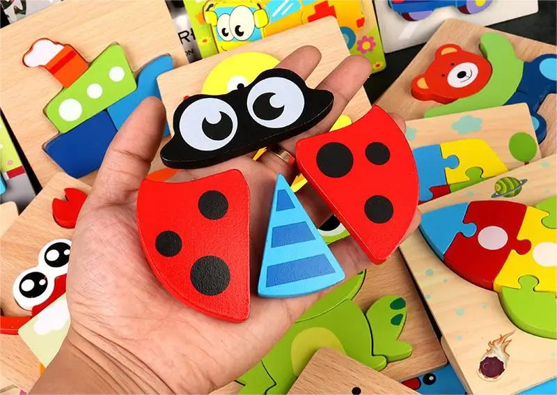 Wooden 3D Puzzle Toys For Young Children Aged 0-1-2-3 Early Education And Intellectual Development For Boys And Girls