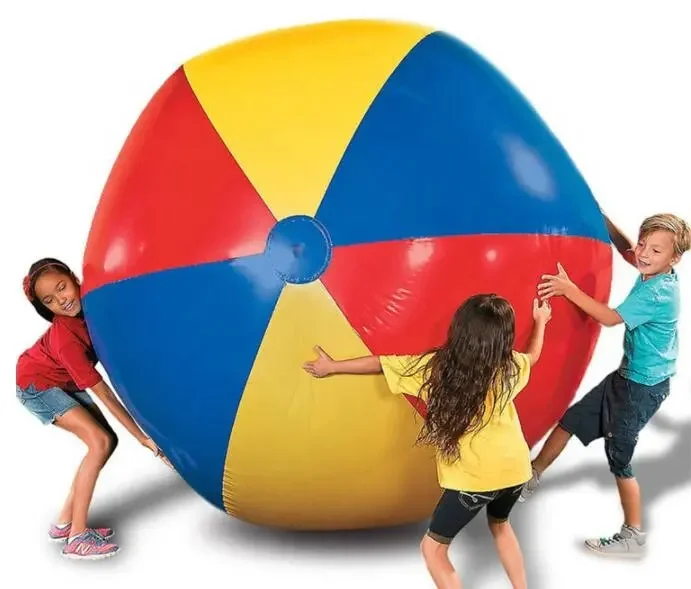 Huge Inflatable Beach Ball Jumbo Rainbow PVC Ball Beach Pool Play Ball