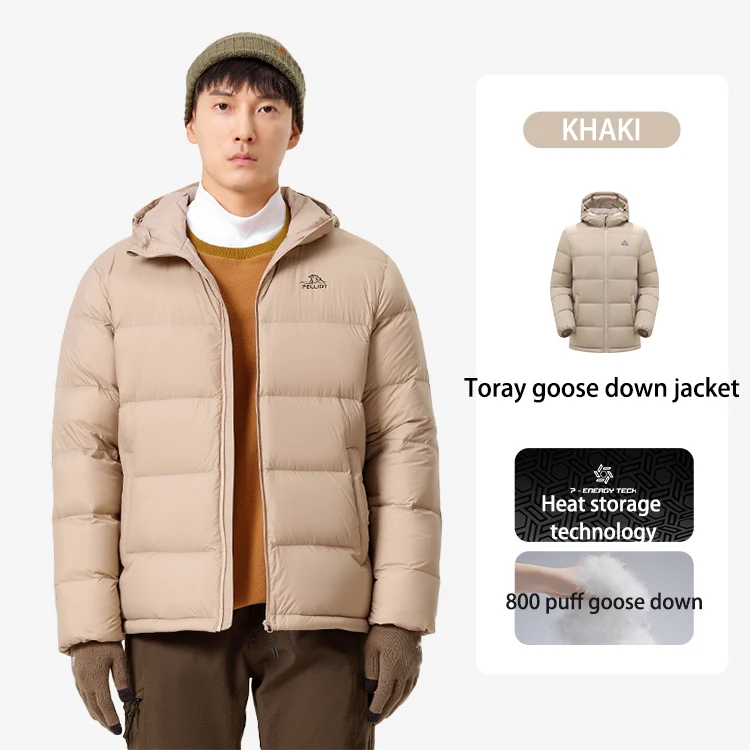 PELLIOT Padding Men Lightweight Down Puffer Winter Warm Foldable Casual Outdoor Ultralight White Goose Down Coats