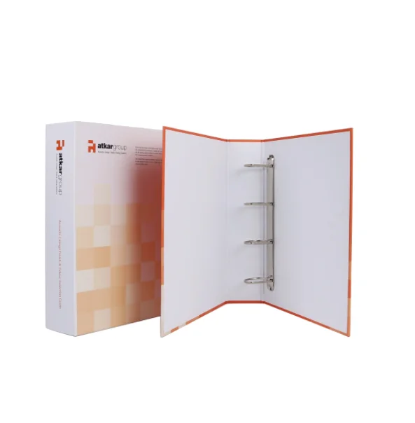 Customized Office Supplies A4 Hardcover 4 D Ring Binders 4 Inch Printed Logo Paper Cardboard File Box