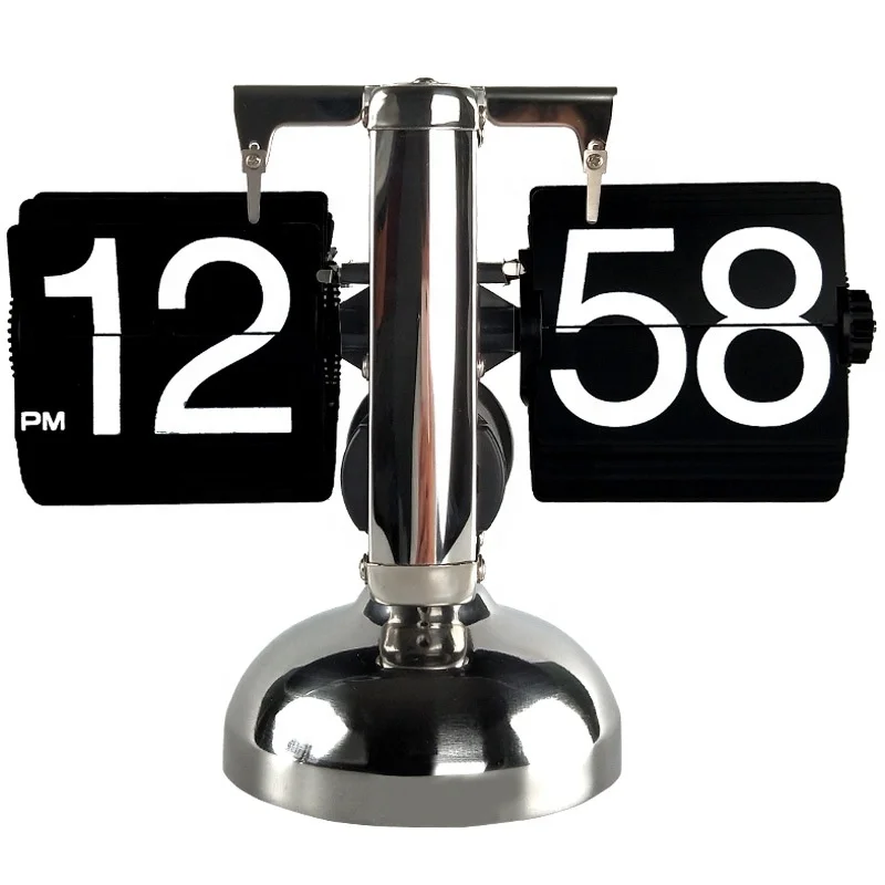 Custom Table Flip Clock with Sound Control LED Nightlight Desk Page Turning Desk Clock Reloj Senior Auto Flip Calendar Clock