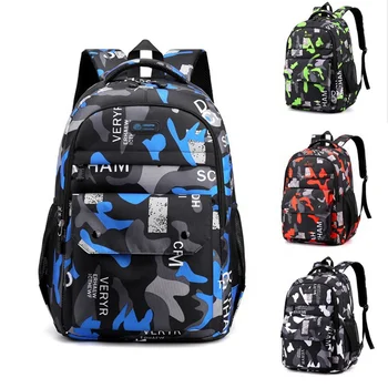 Mochila camuflada escolar para alunos, mochila camuflada personalizada para  estudantes da escola, moda coreana, prática