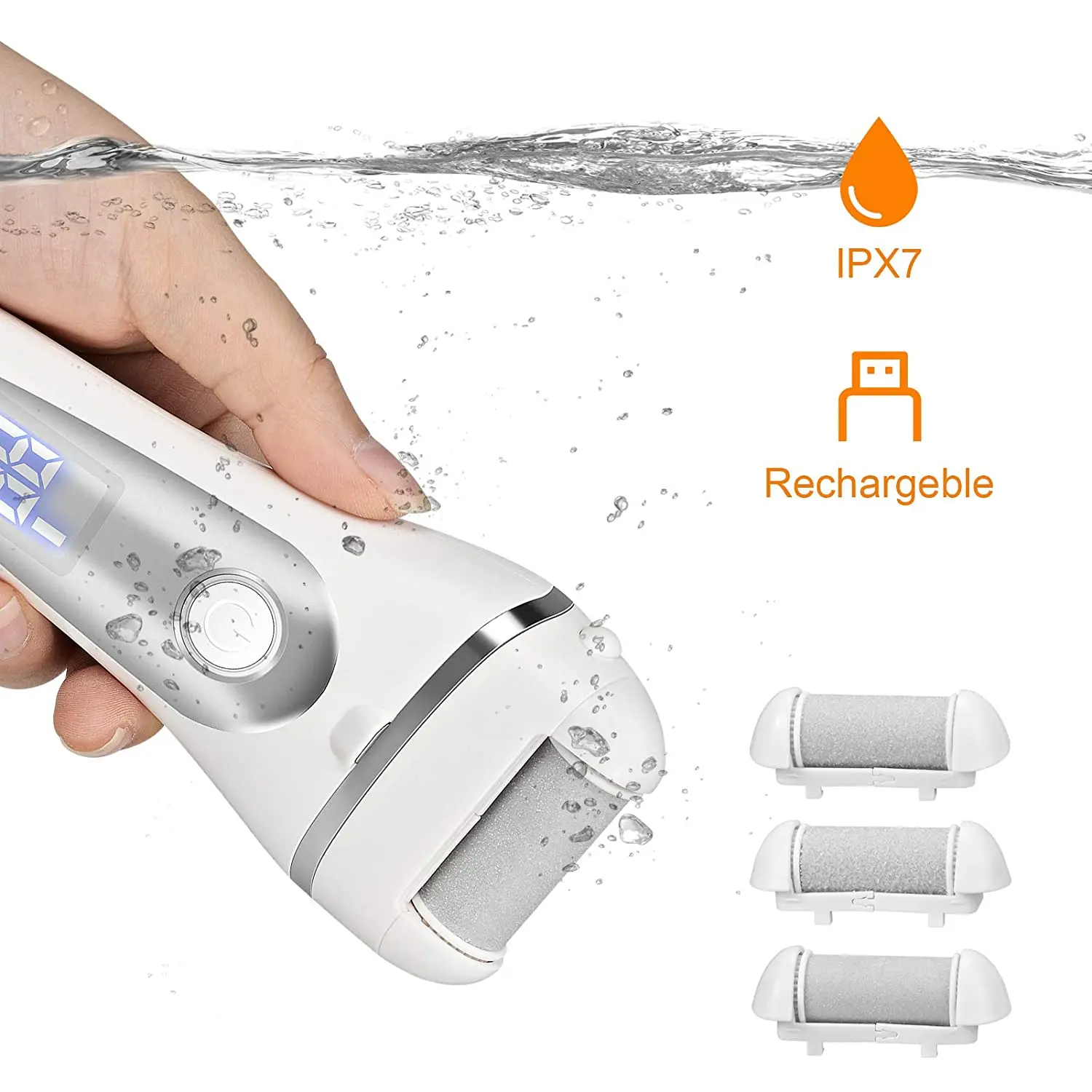 3 шт., USB-сменные роликовые насадки для удаления мозолей