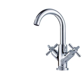 Kaiping Factory Durable Basin Faucets Chrome Finished Single Hole Double Handle Bathroom Basin Mixer Tap