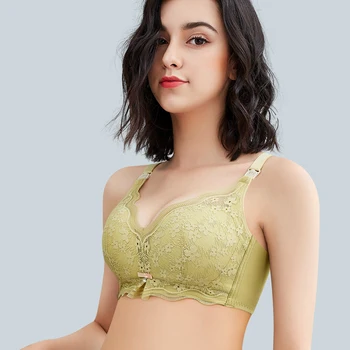 Plus Size 95 C Cups Front Open Women Cotton Lace Breast Feeding
