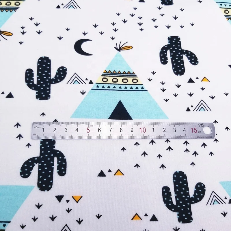 
 Детская трикотажная ткань с принтом из 100% хлопка  