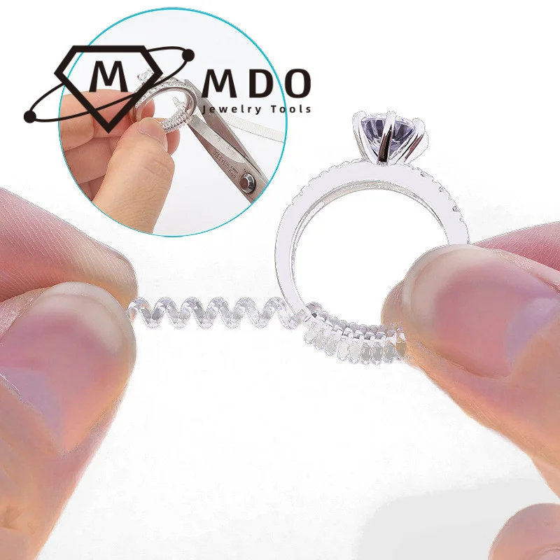 Transparent Ring Size Adjusting Tool High Quality Durable Using Various Spiral Invisible Ring Sizer Adjuster for Loose Ring