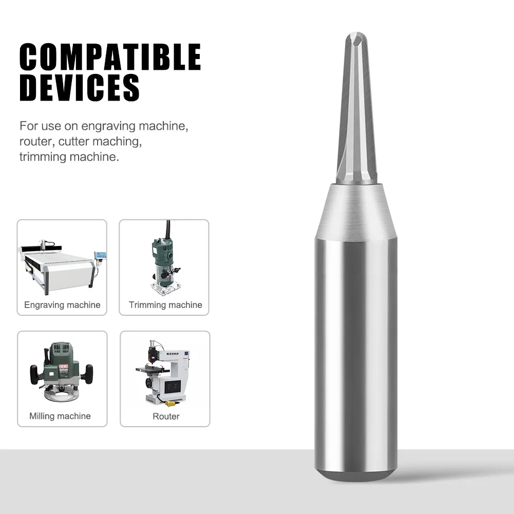 1/2" Round Shank Industrial TCT Straight Cutter Used for Wood Carving Tungsten Carbide Blade Narrow Sweep Gouge Woodworking Tool 3