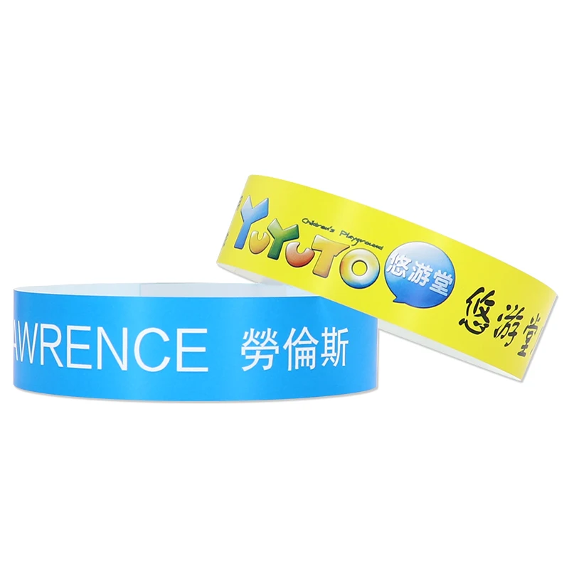 Disposable Waterproof Wrist Band Custom PP Paper Tyvek Paper Bracelet For Events Festival Water Swimming Pool Park Wristband