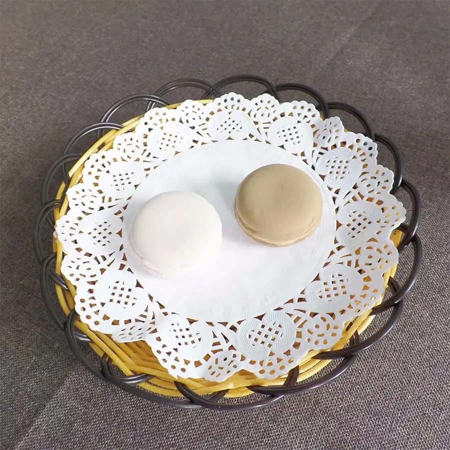 100 pezzi sottobicchiere rotondo in pizzo bianco tovaglietta in carta pizzo tappetino per torta centrini confezione regalo di nozze per compleanno tavolo di Natale decorazioni fai da te