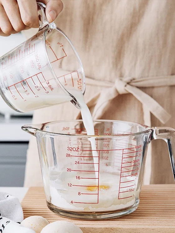 Aeofa Glass Measuring Cup With Scale Heat Resistant Household Food