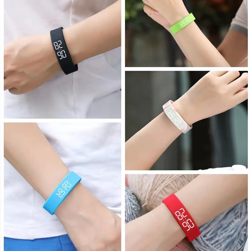 Male Female Student Sports Smart Watch Bracelet with Vibrating Alarm Step Counting for Running Square Shape Activity Tracker